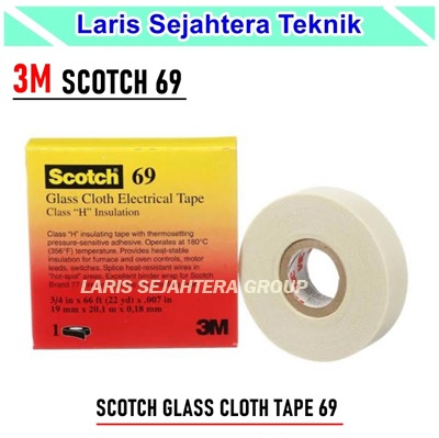 Jual Isolasi Glass Cloth Electrical Tape 3M SCOTCH 69 Harga Murah