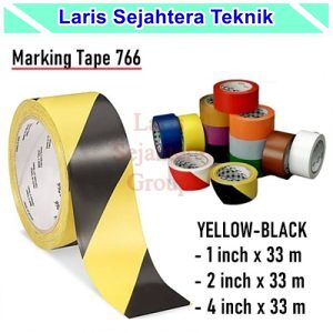 Jual Floor Marking Tape Lakban Lantai Kuning Hitam 3M 764