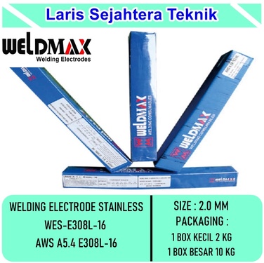 Jual Kawat las Weldmax WES E-308L-16 diameter 2.0mm