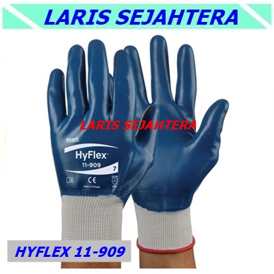 Jual Ansell Hyflex 11-909 Fully Coated Nitrile Glove Sarung Tangan