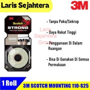 Jual Double Tape 3M110-S12 Scotch Ukuran 12 mm x 1.5 Meter