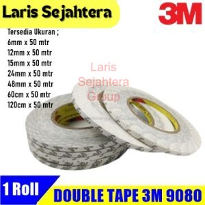 Jual Double Tape Coated 3M 9080HL Ukuran 6mm x 50 Mtr
