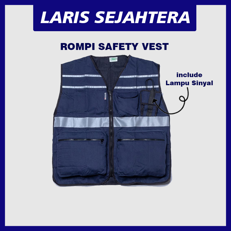 Jual Rompi Safety Vest Proyek Full Biru Dongker