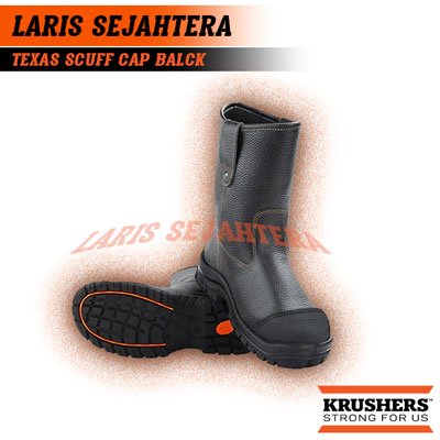 Jual Sepatu Safety Krusher TEXAS SCUFF CAP Black Harga Murah