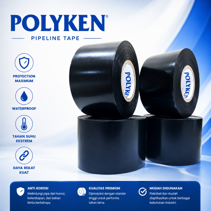Wrapping Tape Polyken 4 Inch Original untuk Perlindungan Anti Korosi Pipa Baja